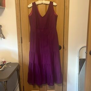 Purple silk sleeveless dress. Size 8. Worn once for special occasion.